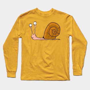 Funny snail with silly face expression Long Sleeve T-Shirt